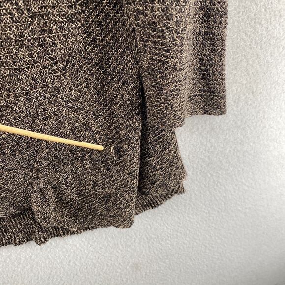 EILEEN FISHER Cardigan L Linen Marled Duster Open Front Long Sleeve Brown - Picture 11 of 14